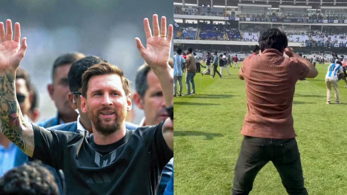 Fans Hit Cristiano Ronaldo’s Iconic ‘Siuu’ Celebration At Salt Lake Stadium During Lionel Messi’s GOAT Tour Event In Kolkata