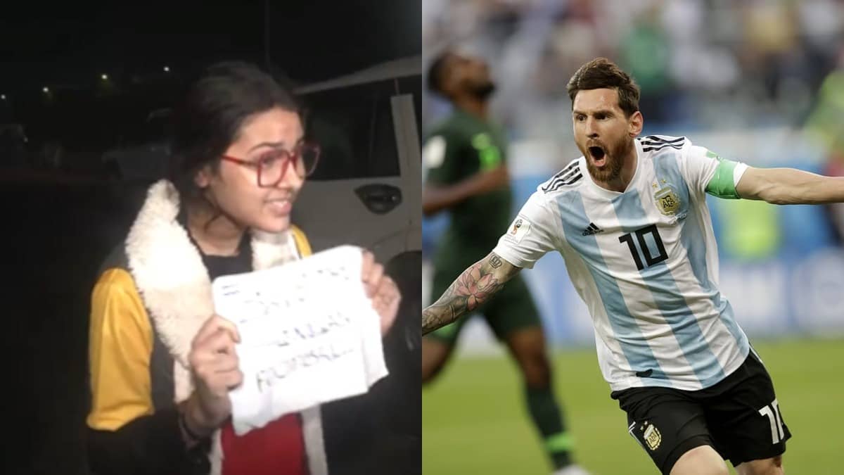 Lionel Messi’s Young Fan Echoes Sunil Chhetri’s Sentiments, Demands Return Of ISL Amid GOAT India Tour 2025 Fanfare | WATCH