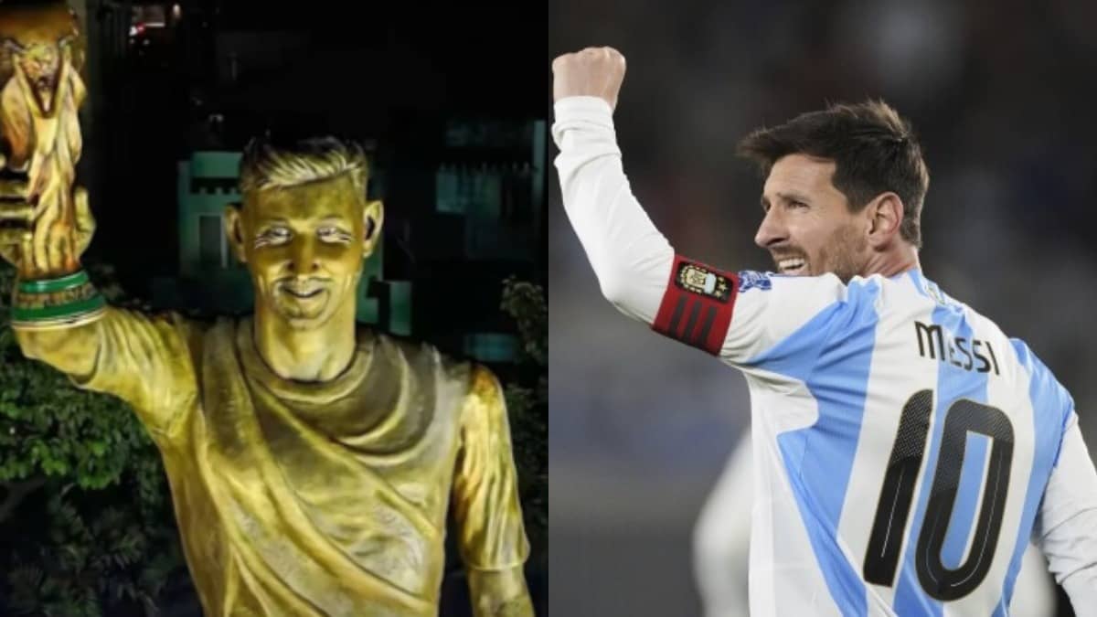 Lionel Messi is ‘Happy’; Argentine Icon’s First Reaction on His 70-Foot Statue in Kolkata During GOAT India Tour