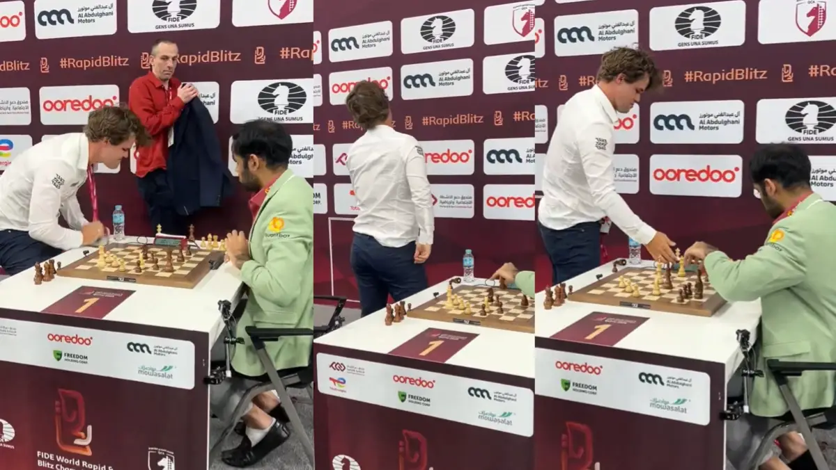 ‘Him vs Table When?’: Magnus Carlsen Called Out For ‘Table-Bang’ Theatrics After Loss To Arjun Erigaisi At World Blitz Championship