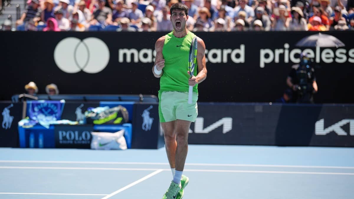 Carlos Alcaraz And Roger Federer Get Into The Swing Of Things At Australian Open 2026