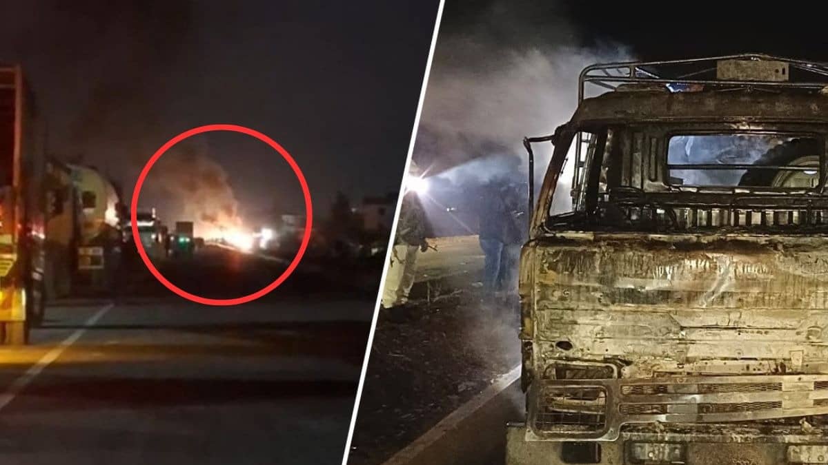 BSF Convoy Truck Catches Fire in Manipur, Cylinders and Ammunition Explode, Technical Fault Suspected