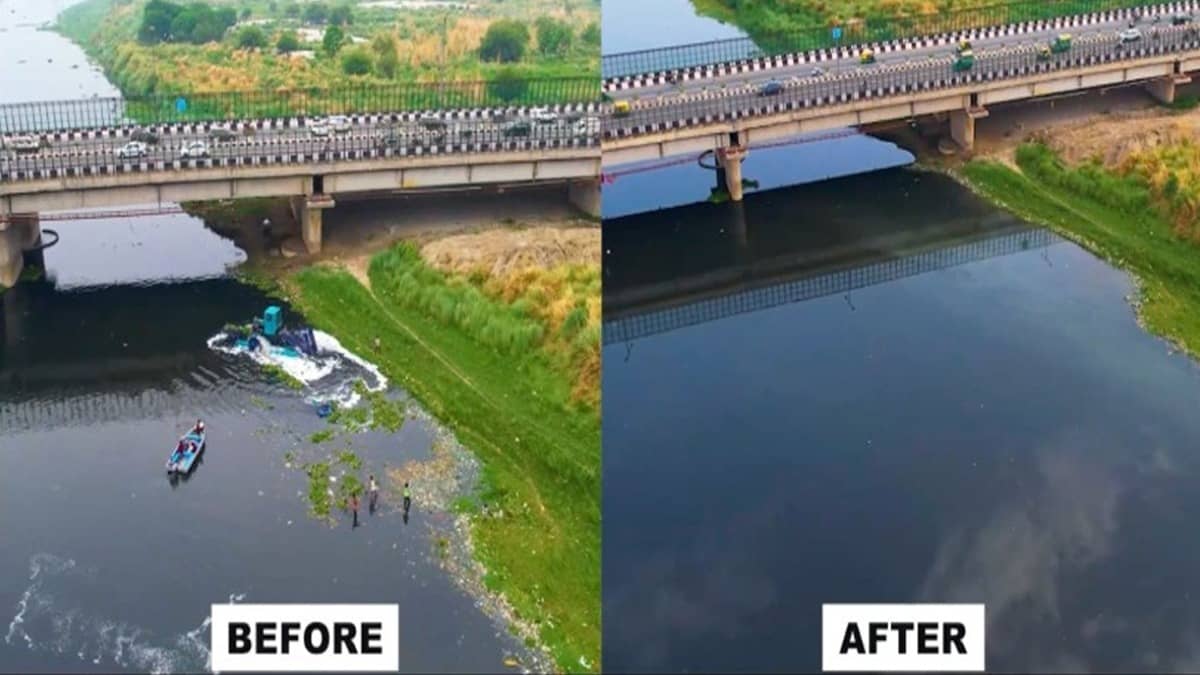 In A First, AI-Enabled Tech Cleans Floating Garbage from Yamuna River