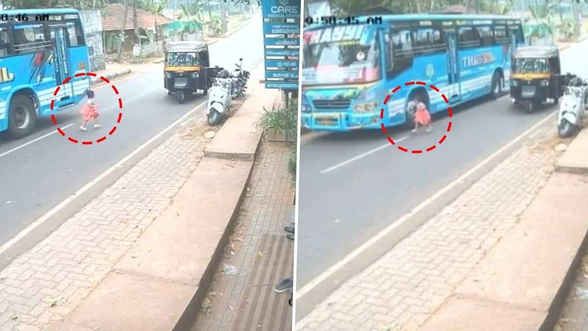 Kozhikode: Out Of An Auto, 3-Year-Old Runs Towards Speeding Bus, Watch Miraculous Escape