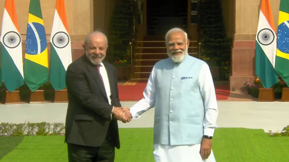 Prime Minister Narendra Modi Meets Brazilian President Luiz Inacio Lula da Silva At Hyderabad House