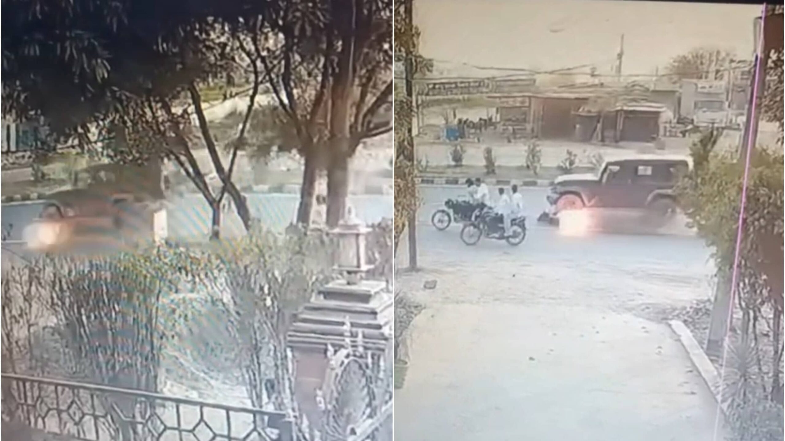 Speeding Thar Hits Bike, Drags The Burning Two-Wheeler On Greater Noida Road For 10 Km | Caught On Cam