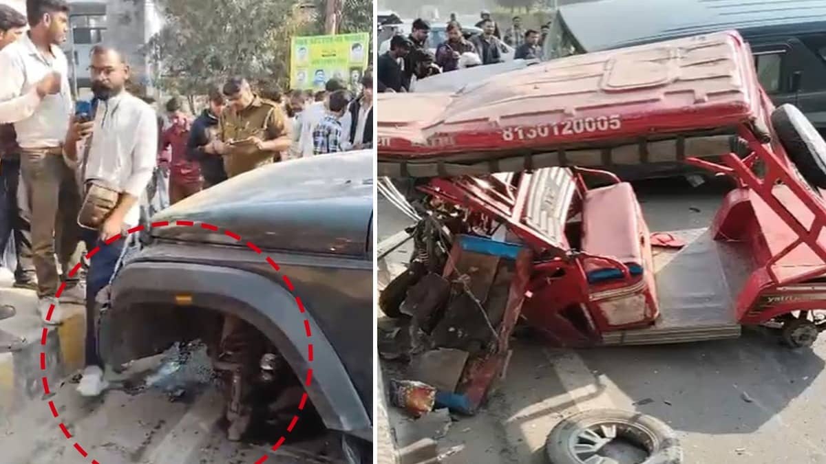 4 Injured After Thar Collides With E-Rickshaw in Noida’s Sector 49
