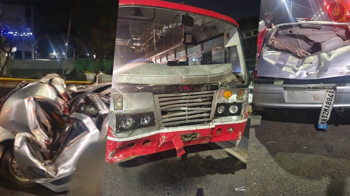 Five Youths Killed After Speeding Car Overturns, Slams Into KSRTC Bus Near Bengaluru Flyover