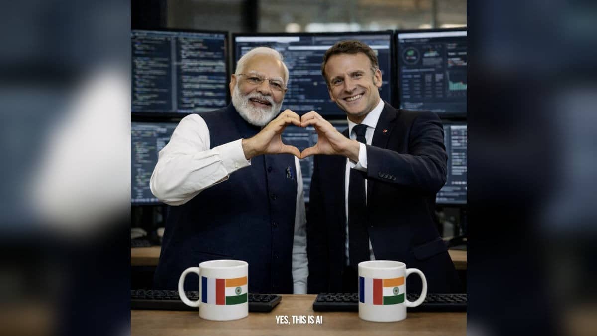 ‘Yes, This Is AI’: Emmanuel Macron Shares Pic Of Him Making Hand Heart With PM Modi Ahead Of AI Summit