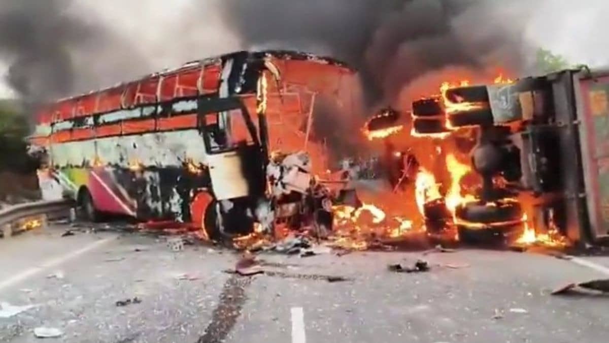 Andhra Horror: 10 Passengers Burnt Alive, Many Critically Injured After Bus-Tipper Truck Head-On Collision Near Markapuram