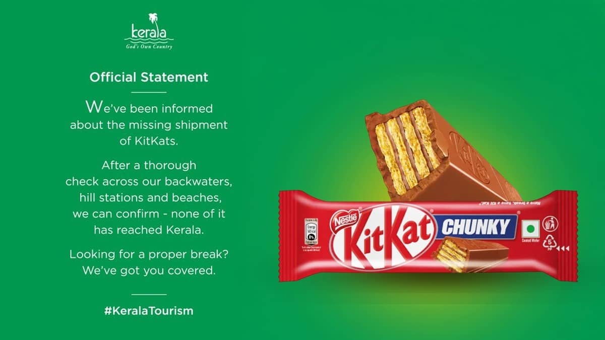 ‘Sorry, Not Sorry…’: Kerala Tourism’s Witty Dig At ‘KitKat Heist’ Goes Viral | WATCH