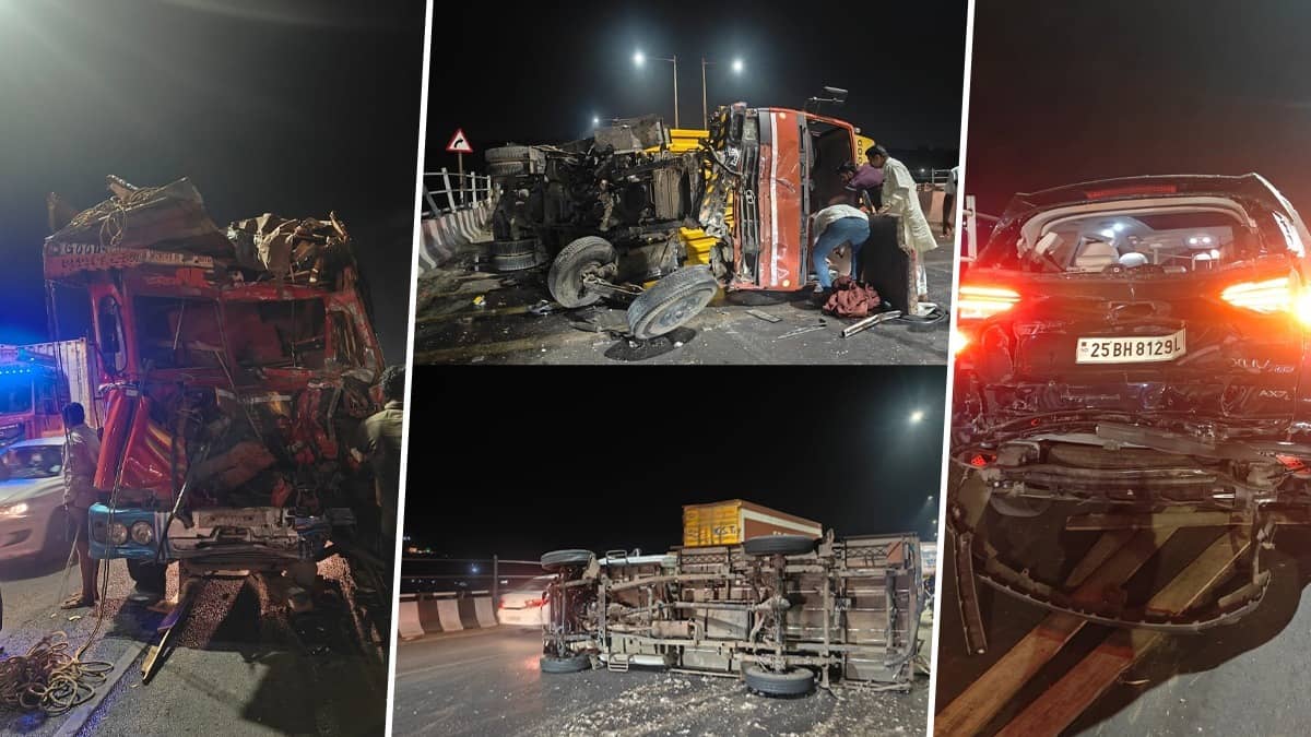 Multi-Vehicle Pile-up On Pune’s Jambhulwadi Bridge Causes Midnight Chaos; 7 Damaged