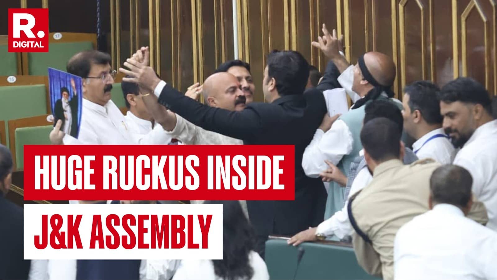 Ruckus Inside J&K Assembly As NC MLAs Raise Pro-Iran Slogans, BJP Protests Fuel Price Hike