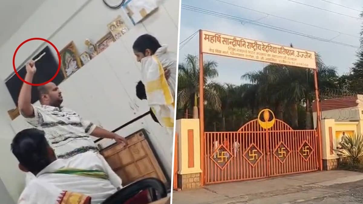 Ujjain Horror: Warden Thrashes Student For Sleeping In Another’s Bed at Vedic Institution, Disturbing Video Surfaces