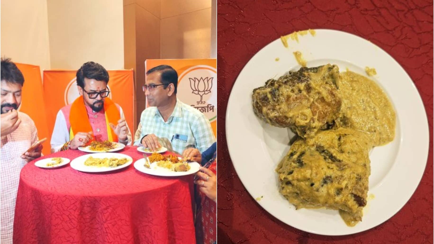 Video Of Anurag Thakur Eating Fish Curry In Bengal Goes Viral Amid Mamata Banerjee’s ‘Ban’ Prediction