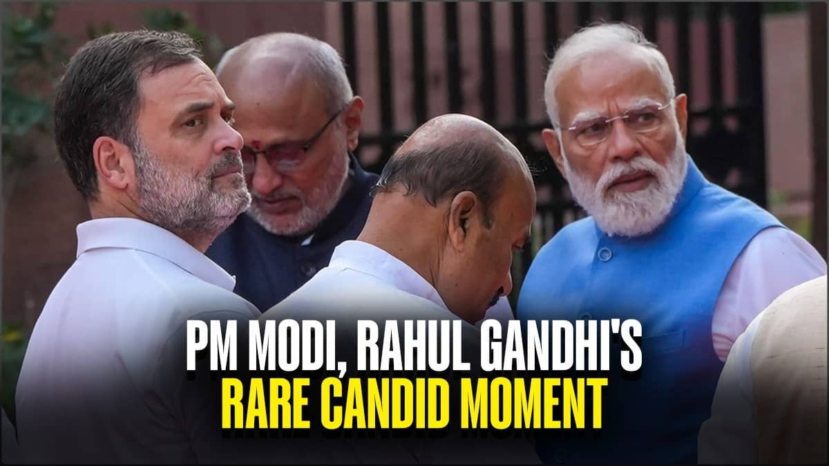 Rare ‘Namaste’ Moment: PM Modi and Rahul Gandhi Share Candid Interaction at Parliament Premises | WATCH