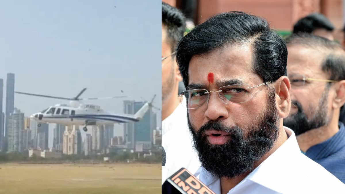 Maharashtra Deputy CM Eknath Shinde’s Helicopter Forced into Emergency Return Amid Severe Dust Storm near Kalyan