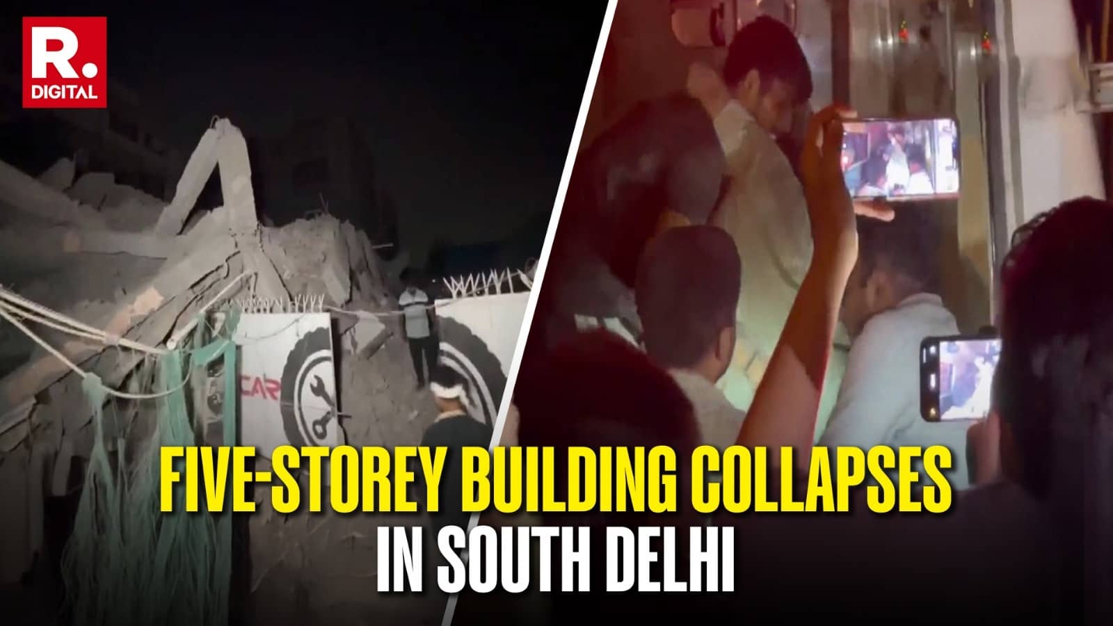 Five-Storey Building Collapses In Delhi’s Saket, Many Feared Trapped | Videos