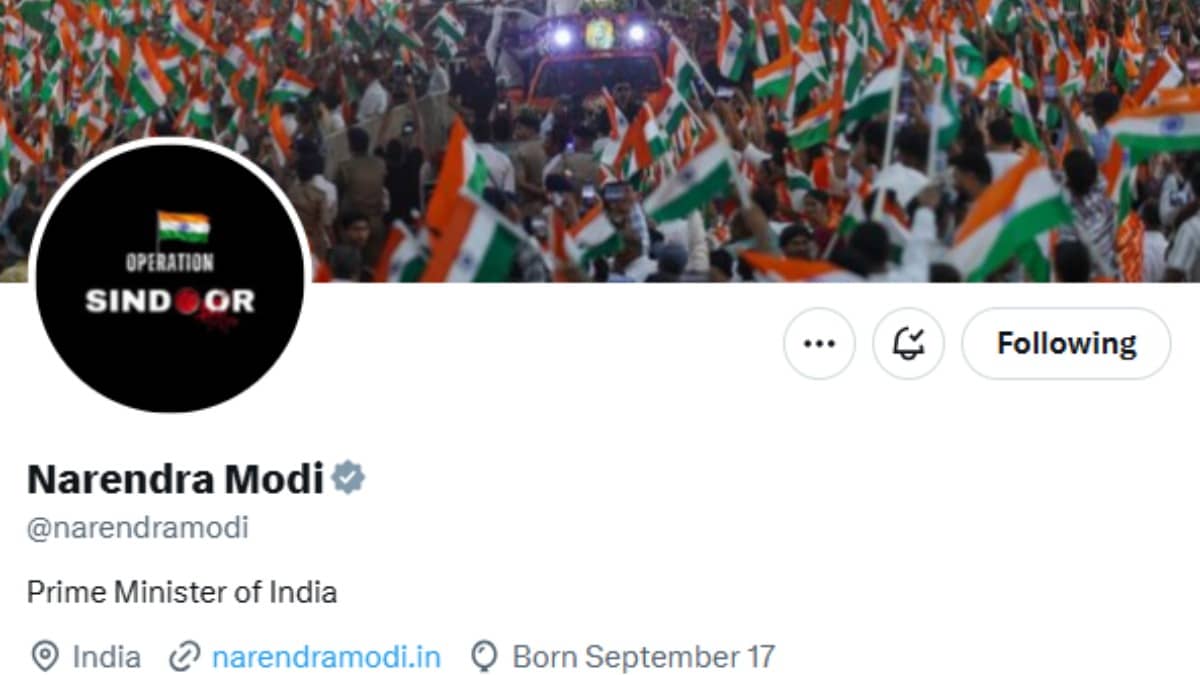 PM Modi Changes X Profile Picture to ‘Operation Sindoor’ Tribute, Honours Indian Armed Forces