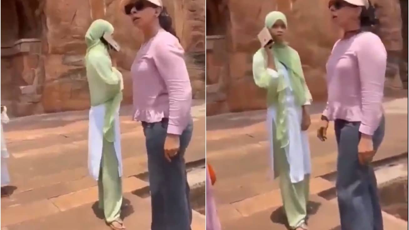 Row Erupts As Female Staff Enters Badami Cave Temples Wearing Footwear | VIDEO