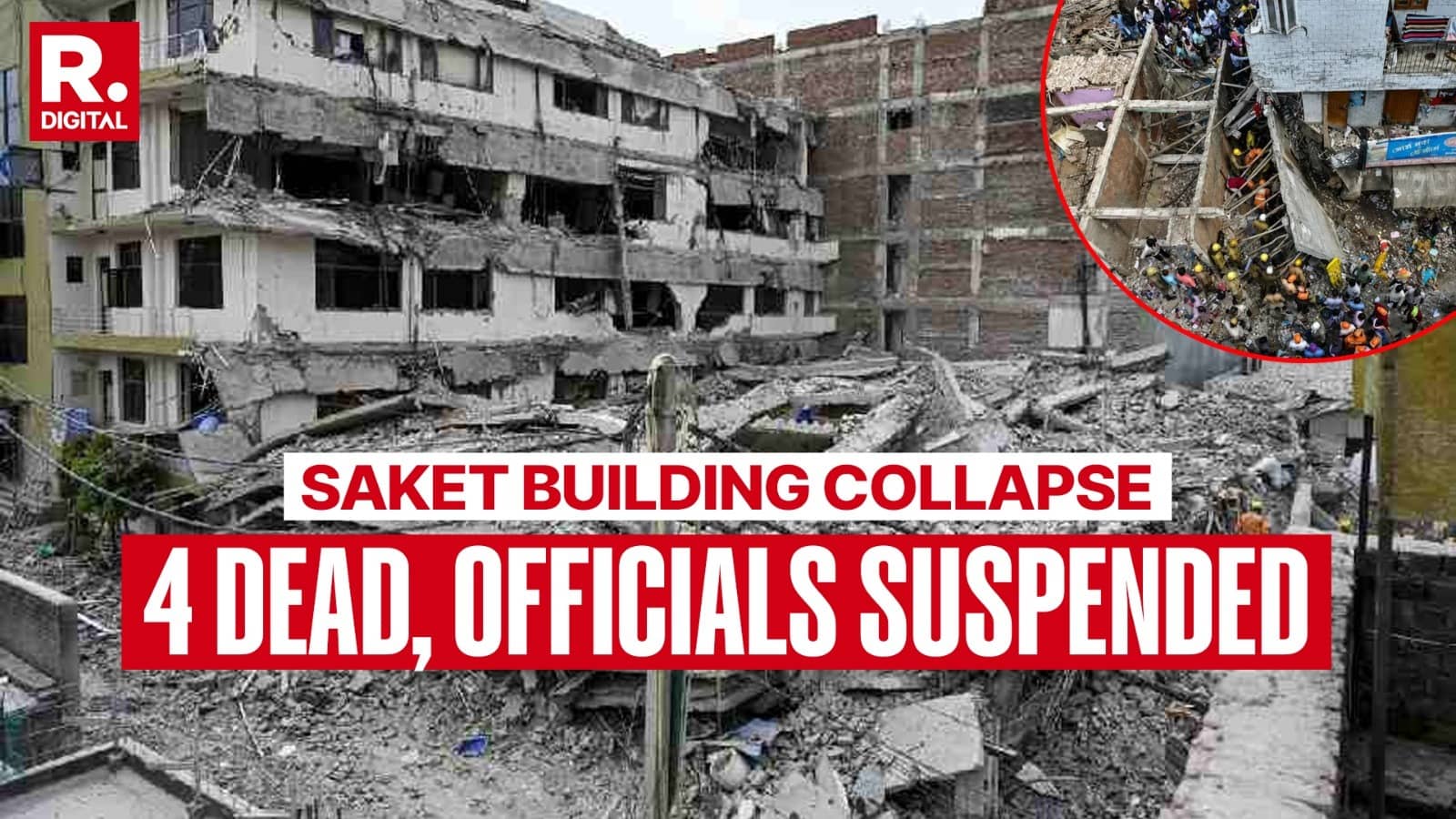Delhi Building Collapse: Two MCD Engineers Suspended As AAP Questions Govt Over Lack Of Transparency