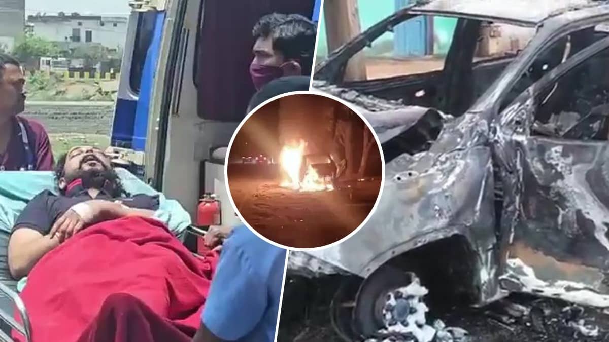 BJP Leader, Two Others Boxed In by Trucks and Burnt Alive Inside SUV Over Sand Mining Dispute in Chhattisgarh’s Koriya