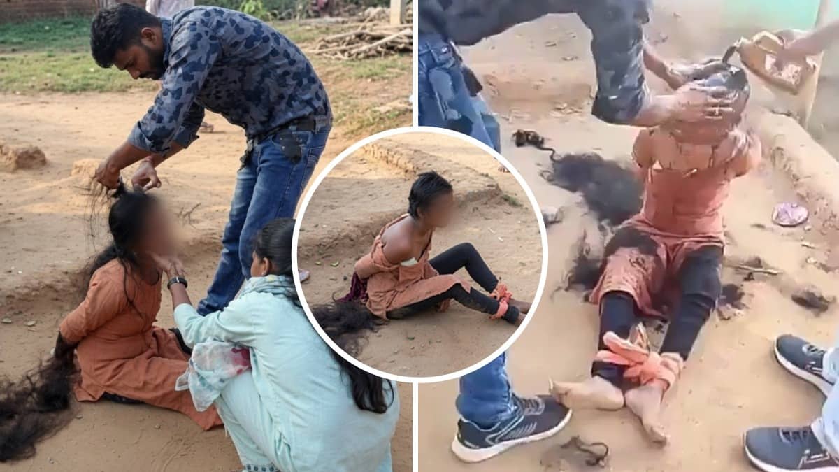 Horror Caught On Cam: Man Suspects Wife’s Character, Shaves Her Head, Blackens Face & Forces Her To Drink Urine; Victim Says ‘Do The Same To Him’
