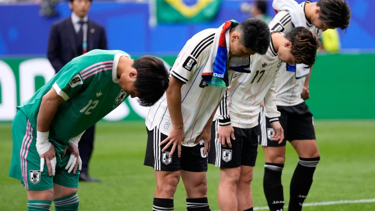 Hajime Moriyasu Leads Tearful Apology As Japanese Coach And Players Bow Down To Fans After FIFA World Cup Exit