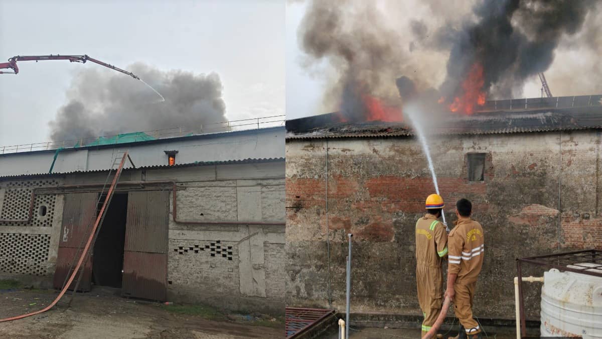 Massive Fire Breaks Out at Lucknow Cold Storage, Six Fire Tenders Deployed