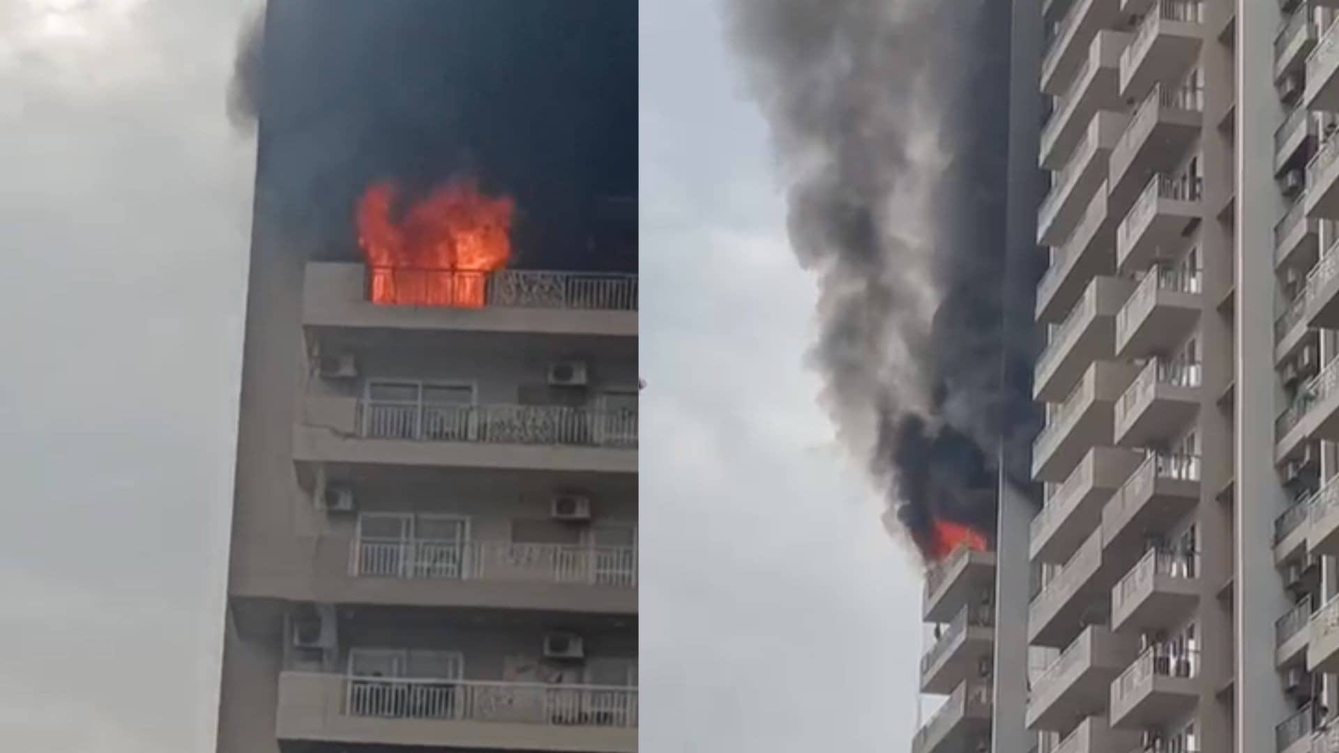 Massive Fire Engulfs Residential Building at Ivy County in Noida’s Sector 75