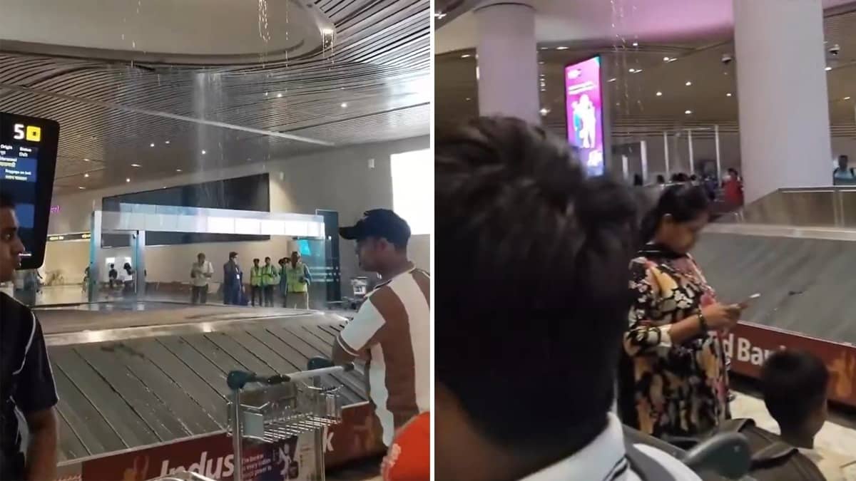 Water Leaks From ₹19,650-Crore Navi Mumbai Airport Roof Just Months After Grand Launch, Video Goes Viral | Watch