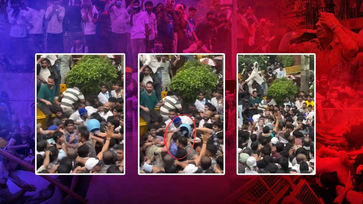 CJP Mob Fury Caught on Cam: Protesters Brutally Assault, Attempt to Lynch RAF Officer; Disturbing Visuals Show Delhi Cops Chased and Attacked