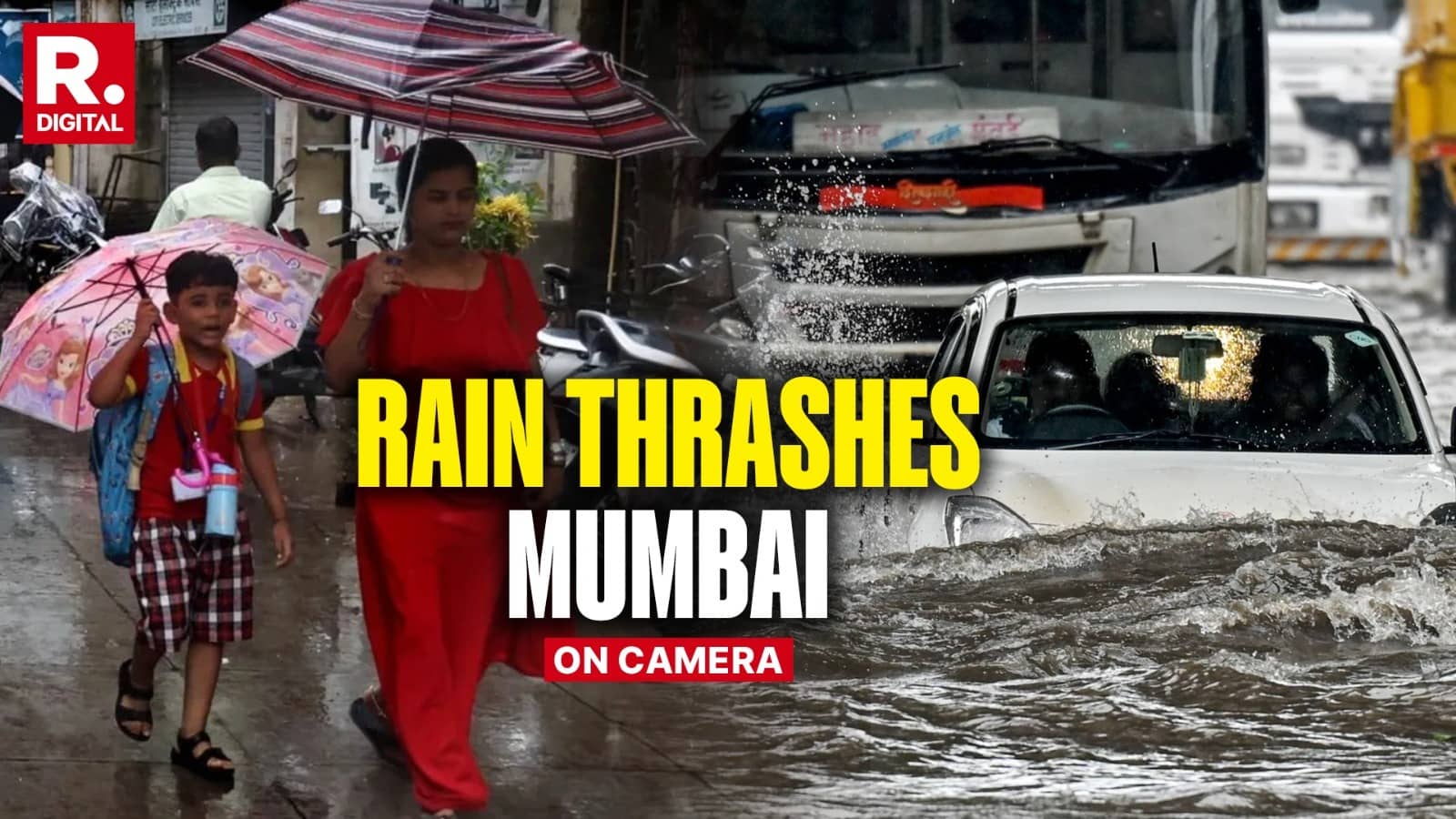 Heavy Rain Causes Waterlogging In Several Mumbai Areas; IMD Issues Red Alert For Next 3 Hours
