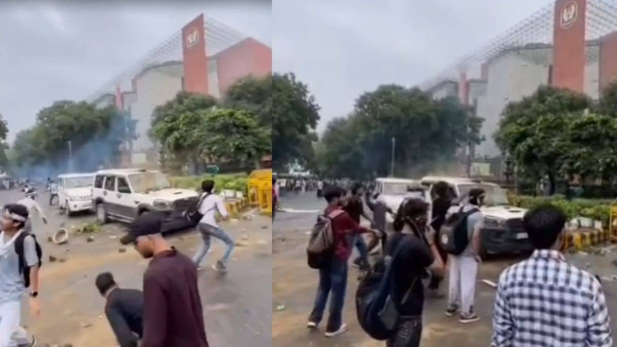 ‘Oye, Aag Laga Do’: Head Constable Injured, Police Vehicle Vandalised Near LIC Building as CJP Protest Turns Violent