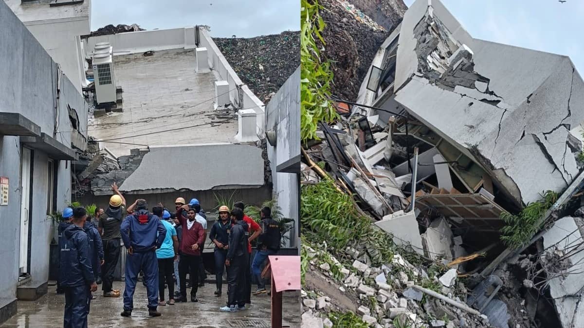 Heavy Rain Triggers Garbage Mound Collapse in Pune’s Pimpri Chinchwad, Building Crashes Down; 15 Feared Trapped