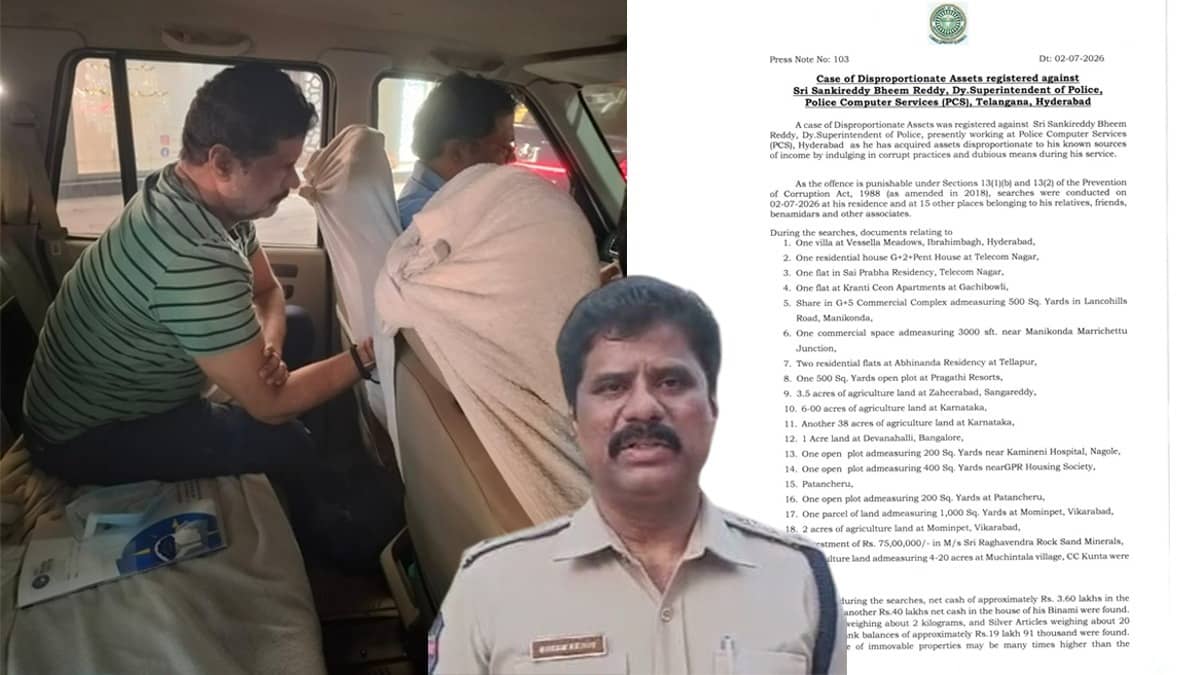Rs 300-Crore Asset Empire, Villas, 50+ Acres of Land & Gold: Telangana DSP Arrested After Major Corruption Crackdown
