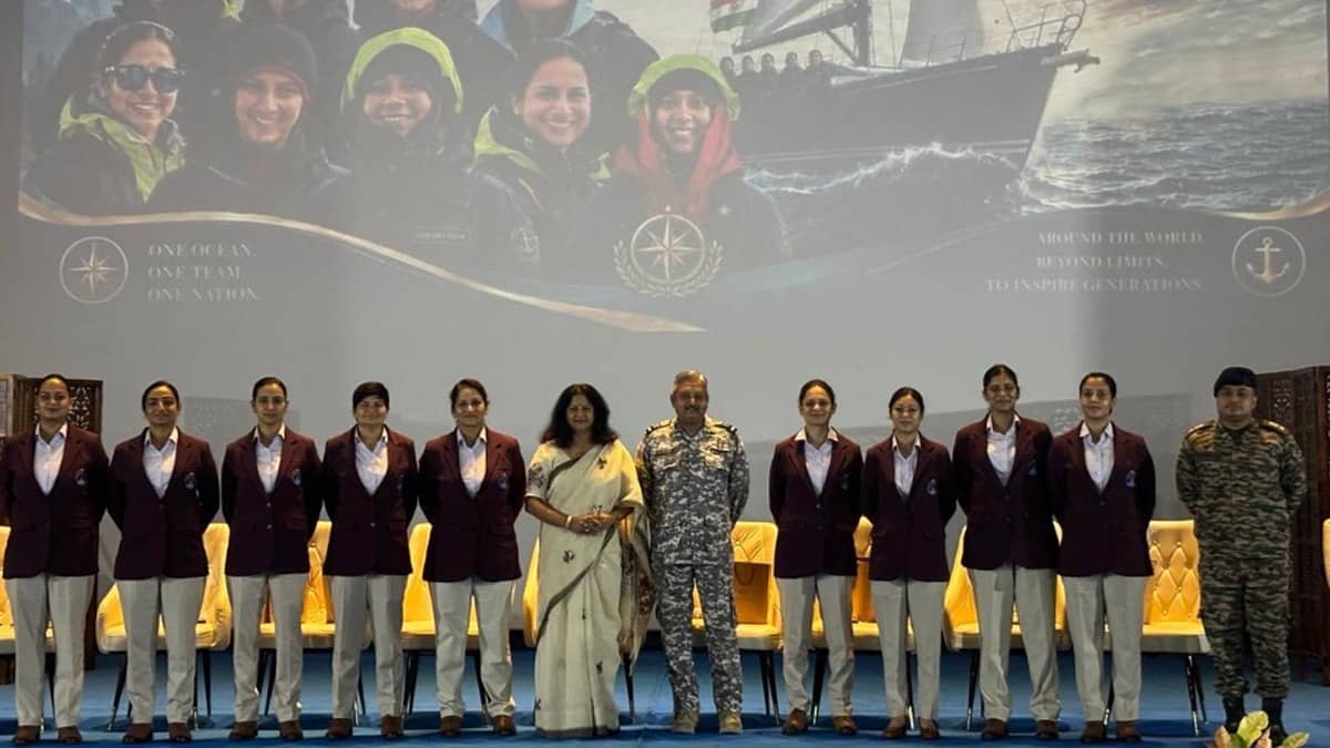 Air Marshal PV Shivanand Felicitates 9 Women Officers After Historic Tri-Services Circumnavigation Voyage