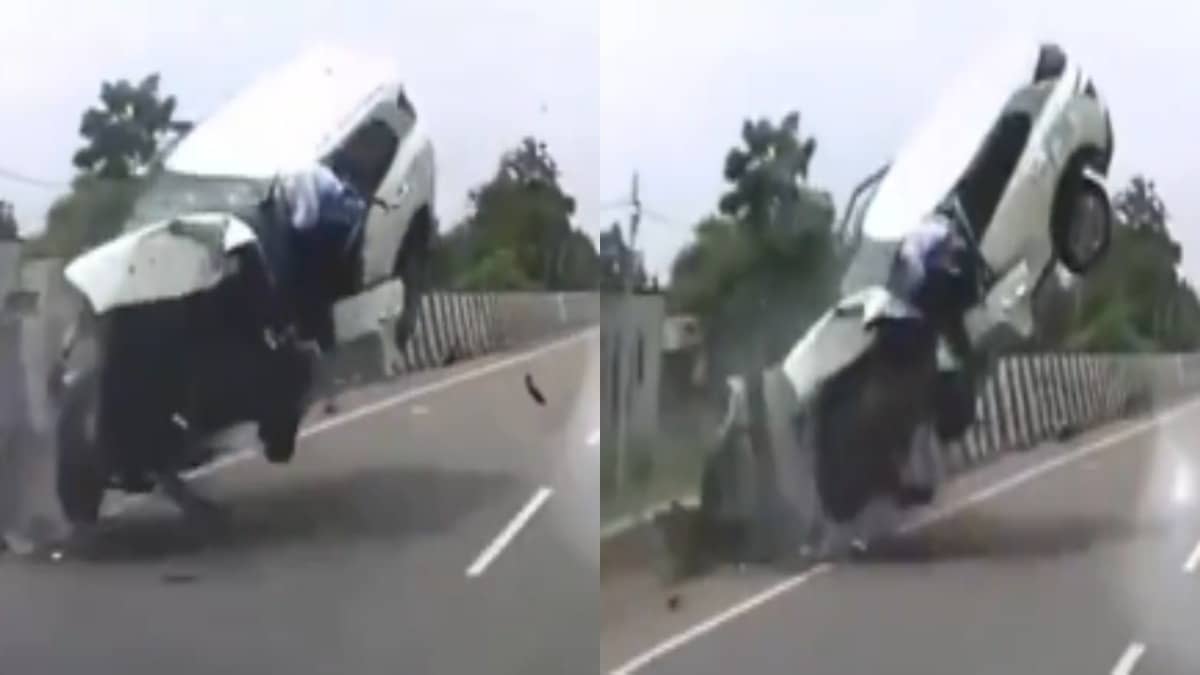 Chilling Video Captures Exact Moment of Fatal Crash of Atiq Ahmed’s Son Aban Ahmed in UP’s Jhansi | WATCH